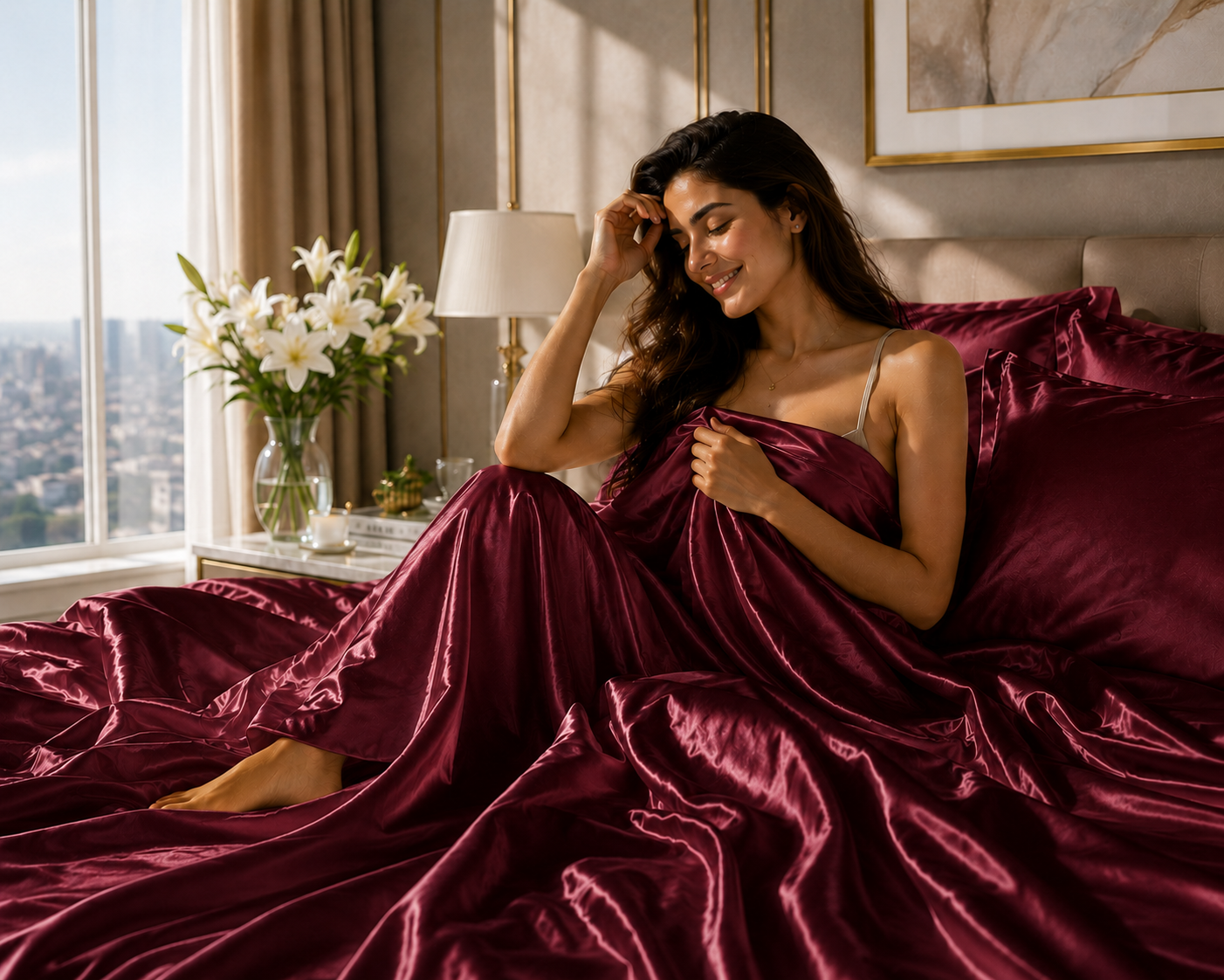 Bedify Bedding Silk Satin Sheet Set