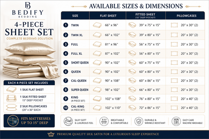 Bedify Bedding Silk Satin Sheet Set
