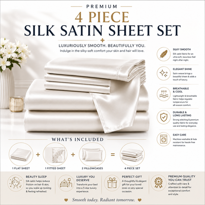 Bedify Bedding Silk Satin Sheet Set